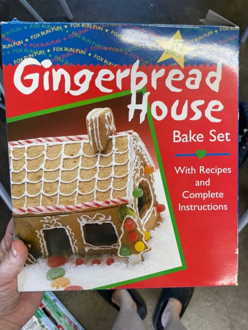 New Fox Run Gingerbread House Bake Set w Cookie Cutters, Recipes, & Instructions